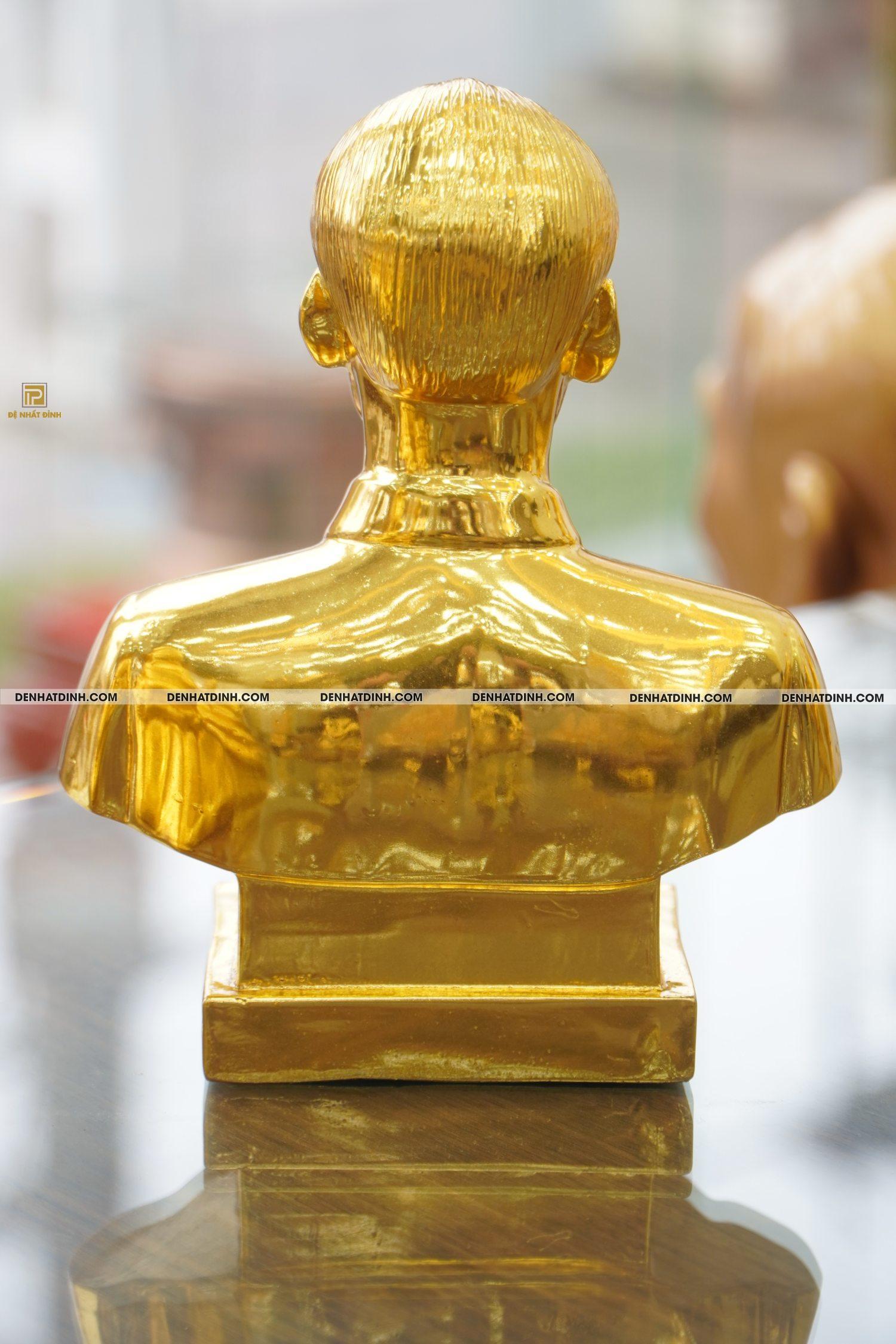 Tượng đồng Bác Hồ bán thân dát vàng 24K cao 23cm, ngang 18, nặng 3kg - Ảnh 7