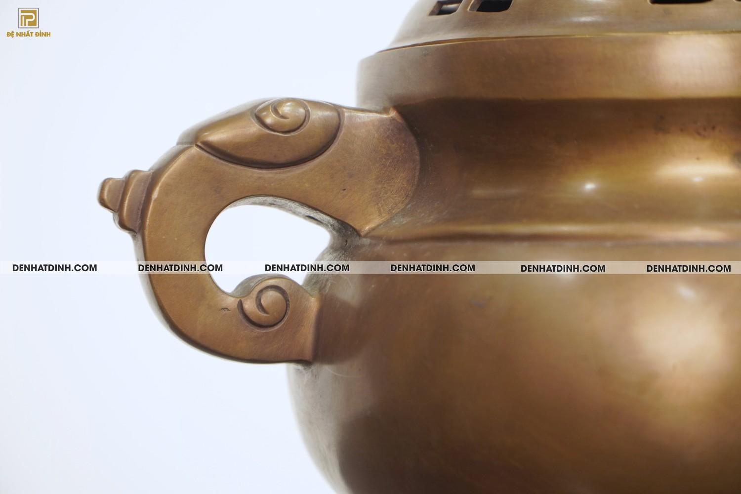 Lư đỉnh báo hun nâu cổ 45cm bằng đồng - Ảnh 9