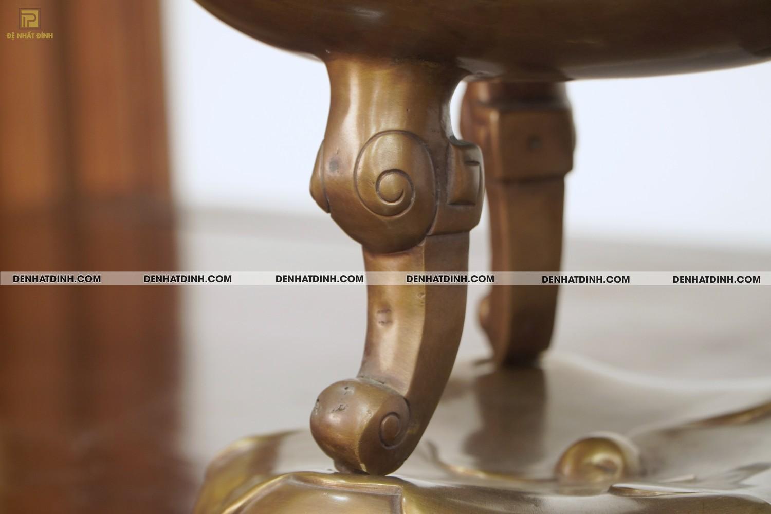 Lư đỉnh báo hun nâu cổ 45cm bằng đồng - Ảnh 8