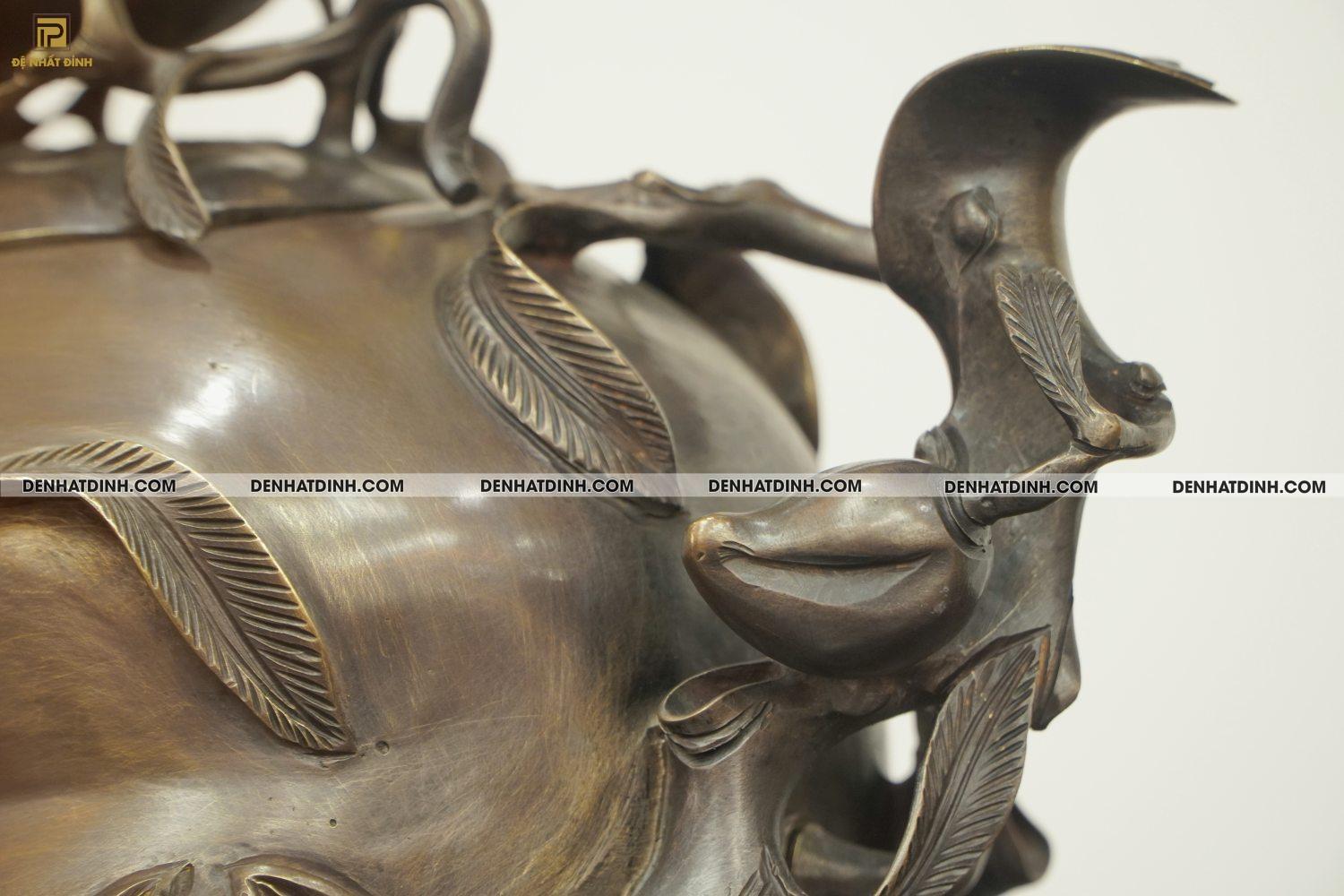 Lư đỉnh quả đào bằng đồng 40cm - Ảnh 6