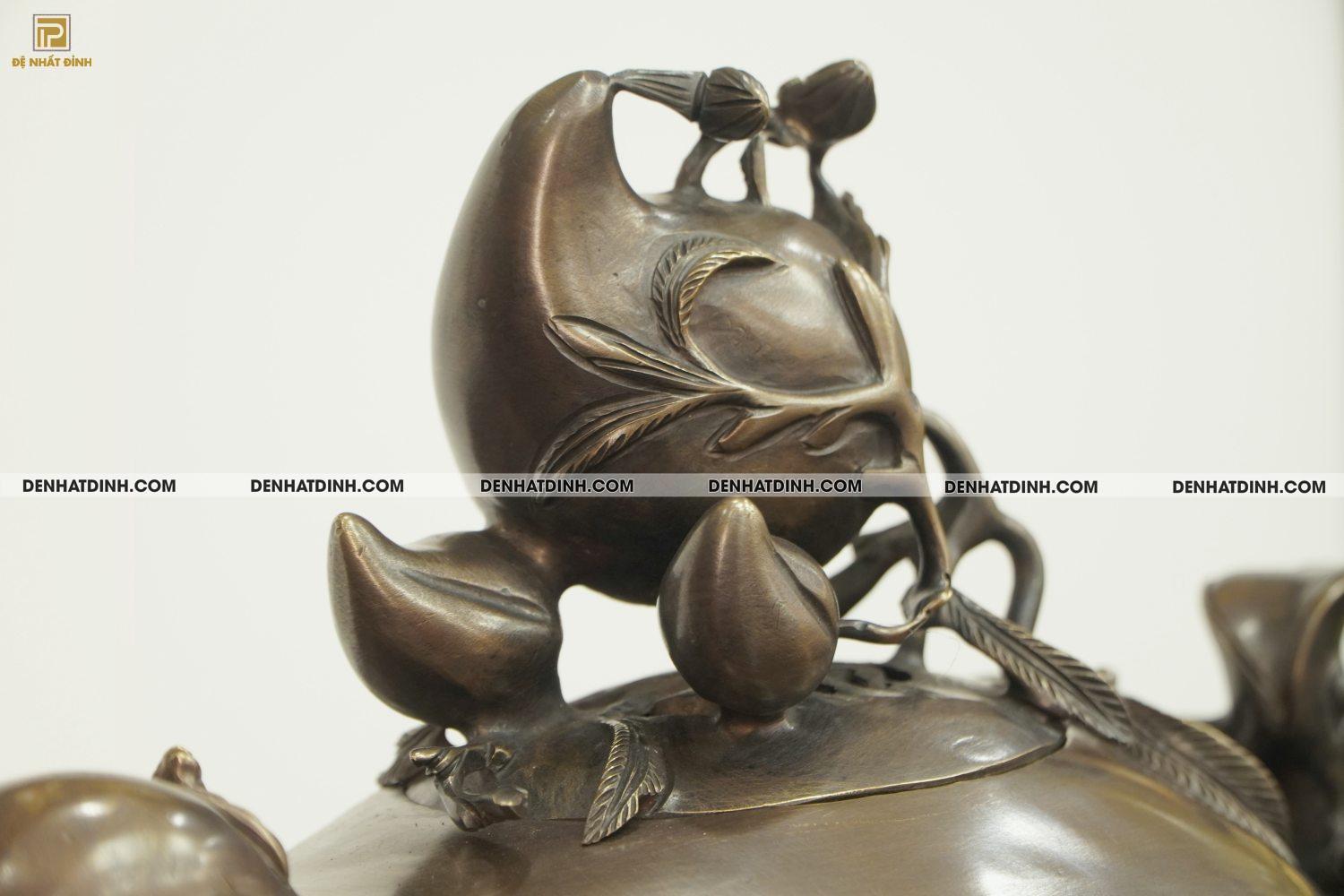 Lư đỉnh quả đào bằng đồng 40cm - Ảnh 8