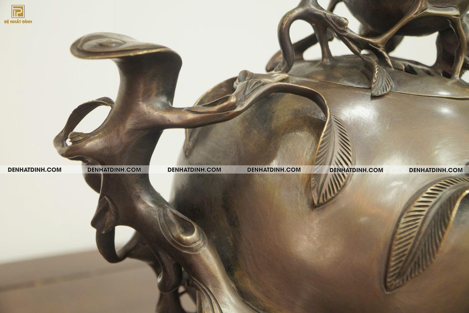 Lư đỉnh quả đào bằng đồng 40cm - Ảnh 9