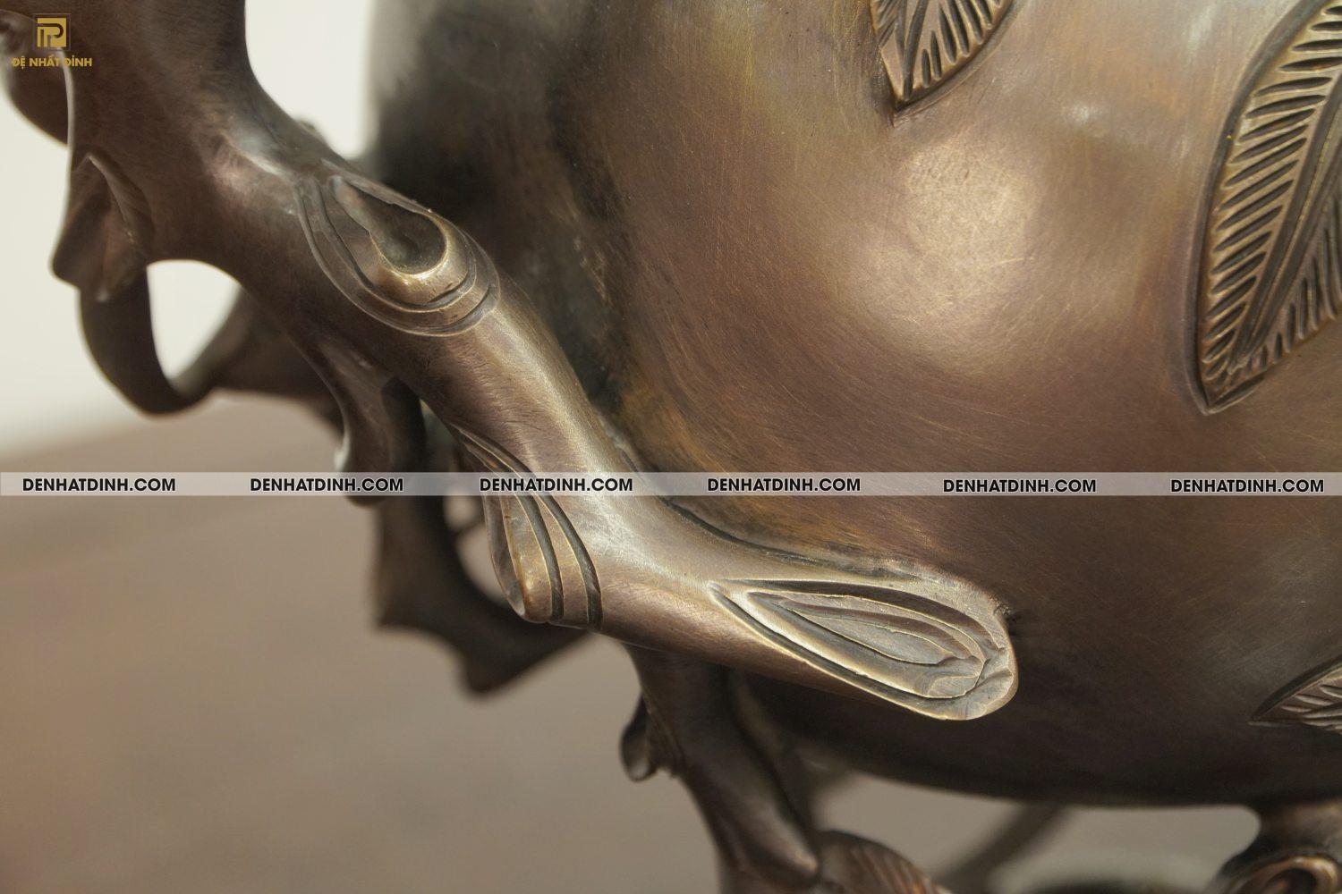 Lư đỉnh quả đào bằng đồng 40cm - Ảnh 10