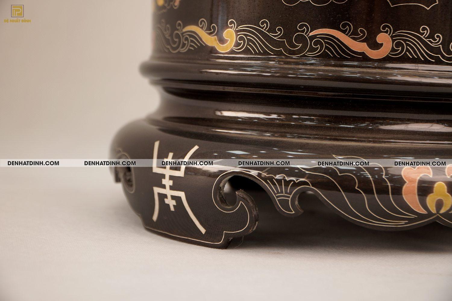 Bát hương 22 bằng đồng đỏ khảm ngũ sắc - Ảnh 11