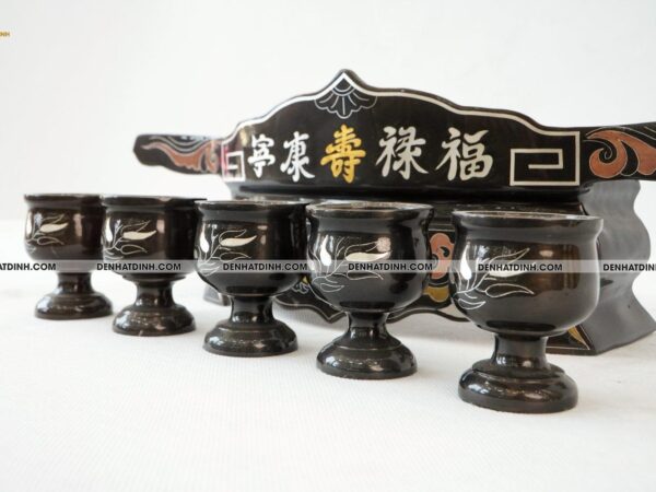 Alternative view of Khay 5 đồng đỏ khảm ngũ sắc