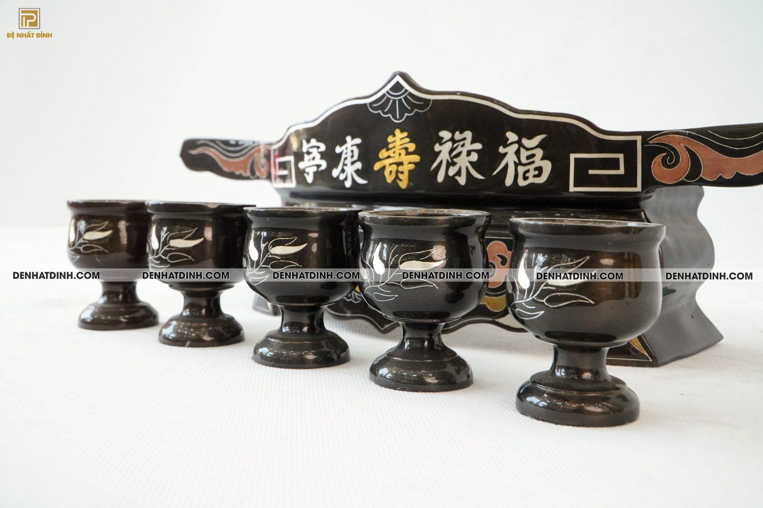 Khay 5 đồng đỏ khảm ngũ sắc - Ảnh 2