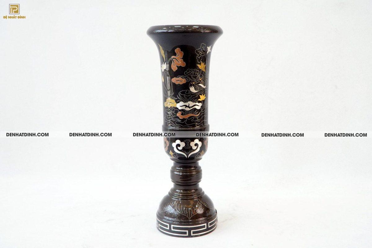 Ống hương đồng đỏ 35 khảm ngũ sắc