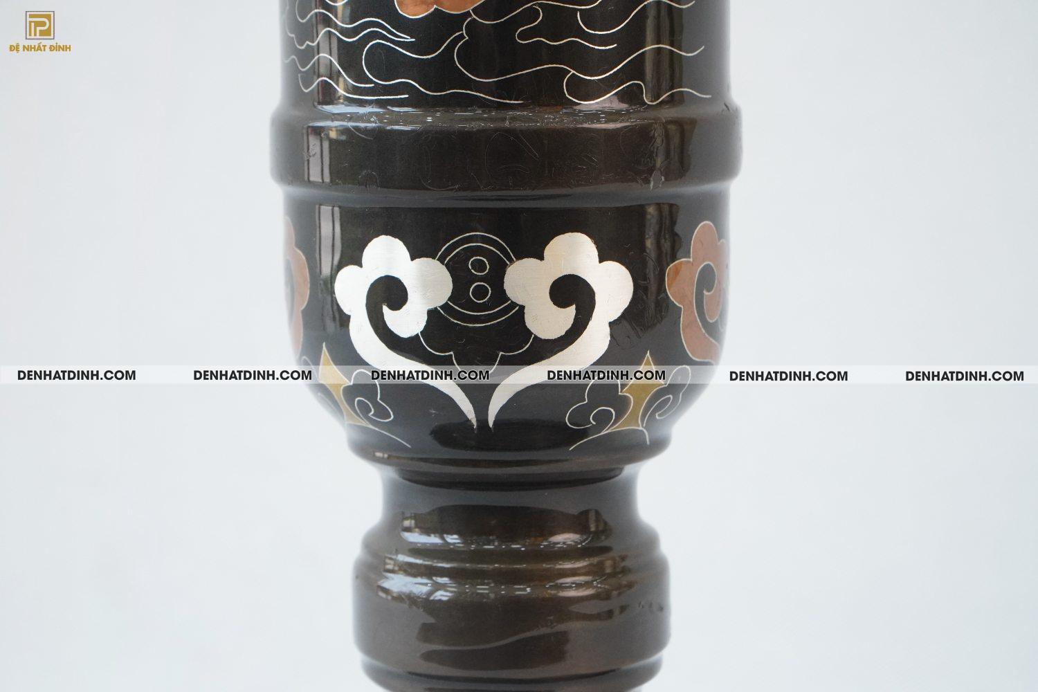 Ống hương đồng đỏ 35 khảm ngũ sắc - Ảnh 3