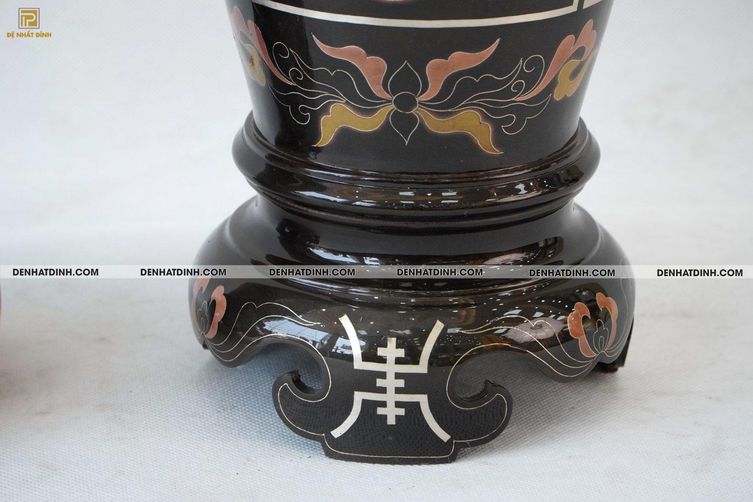 Lọ hoa 42 bằng đồng đỏ khảm ngũ sắc - Ảnh 6