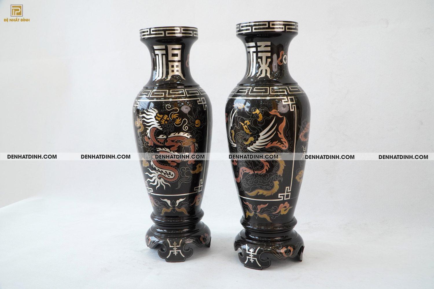 Lọ hoa 42 bằng đồng đỏ khảm ngũ sắc - Ảnh 2