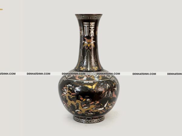 Lọ củ tỏi đồng đỏ 50 khảm ngũ sắc