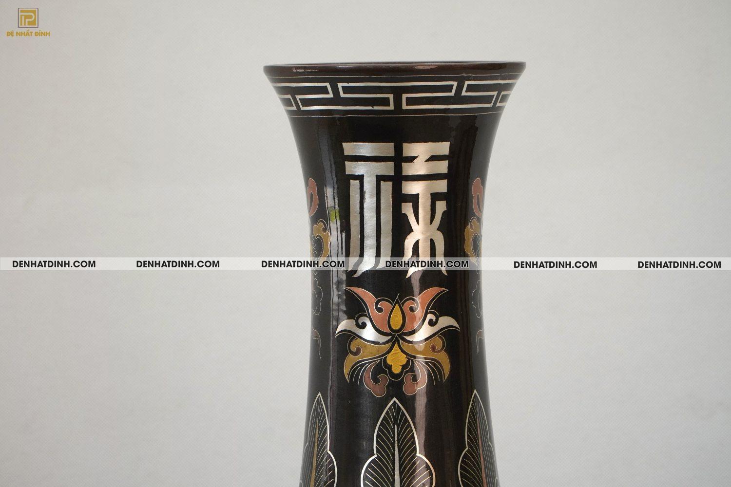 Lọ củ tỏi đồng đỏ 50 khảm ngũ sắc - Ảnh 3