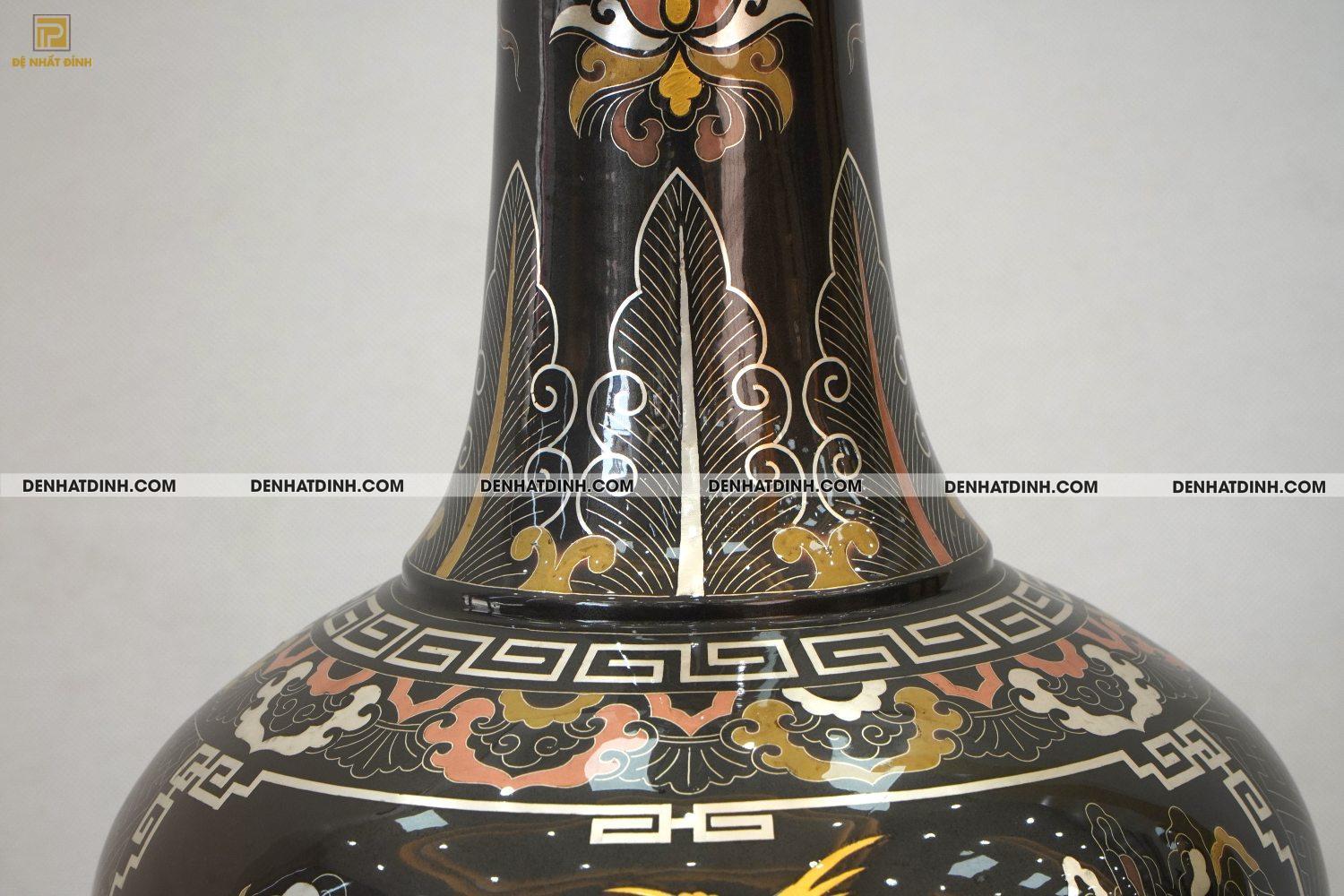 Lọ củ tỏi đồng đỏ 50 khảm ngũ sắc - Ảnh 4