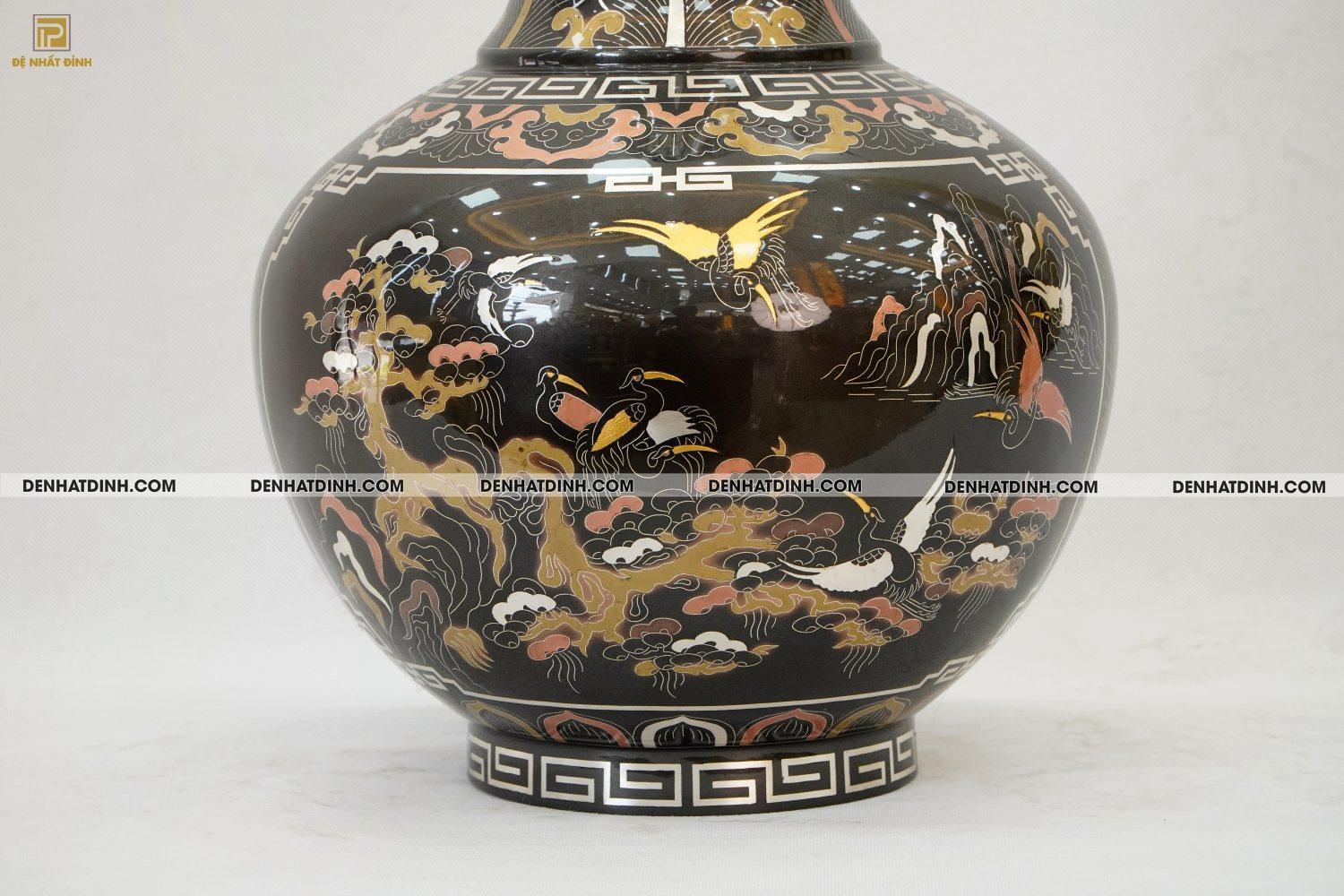 Lọ củ tỏi đồng đỏ 50 khảm ngũ sắc - Ảnh 5