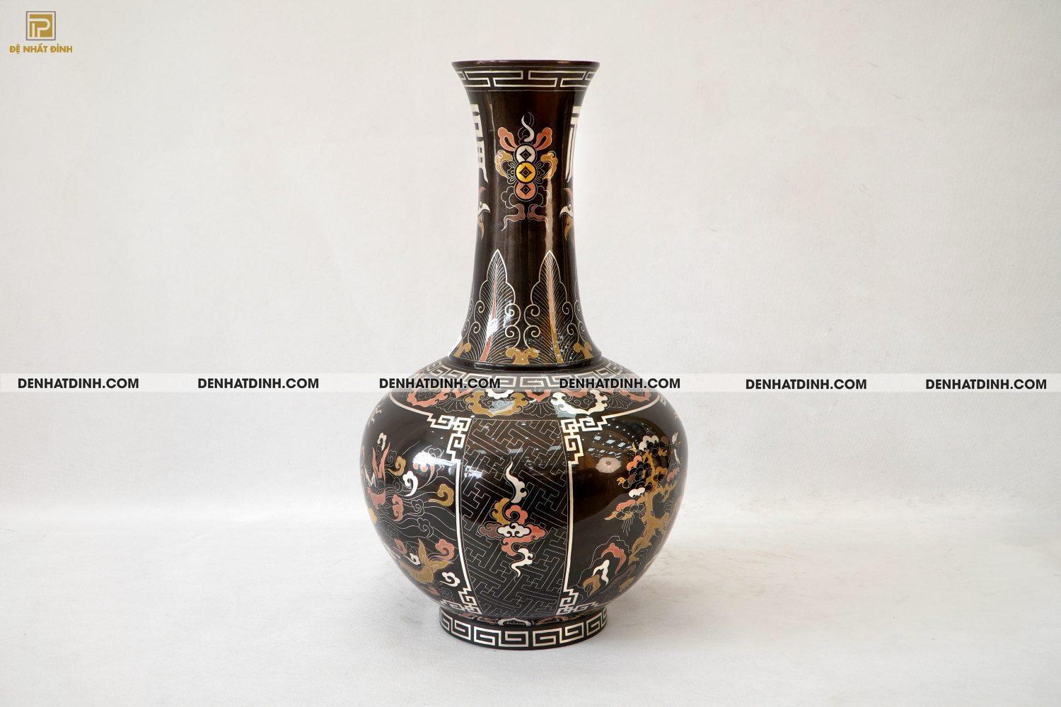 Lọ củ tỏi đồng đỏ 50 khảm ngũ sắc - Ảnh 7