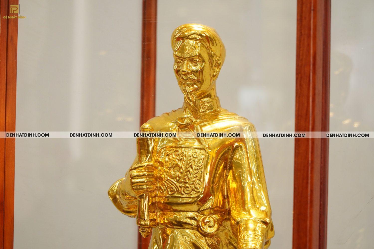 Tượng đồng Trần Hưng Đạo cao 40cm 50cm 70cm 90cm dát vàng - Ảnh 2