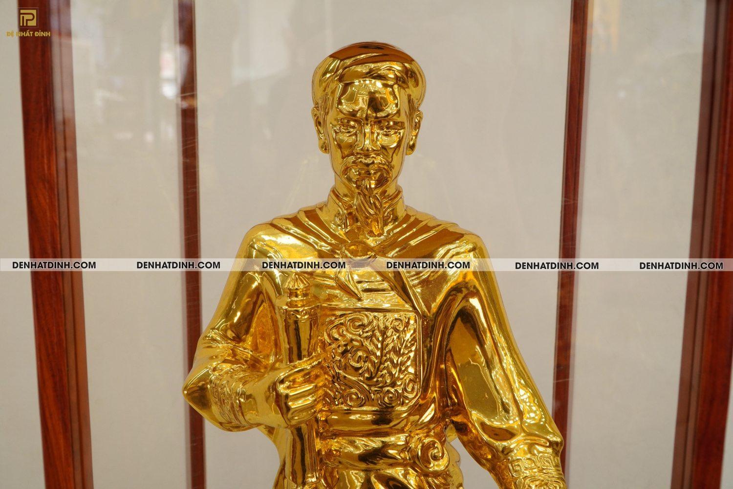 Tượng đồng Trần Hưng Đạo cao 40cm 50cm 70cm 90cm dát vàng - Ảnh 3