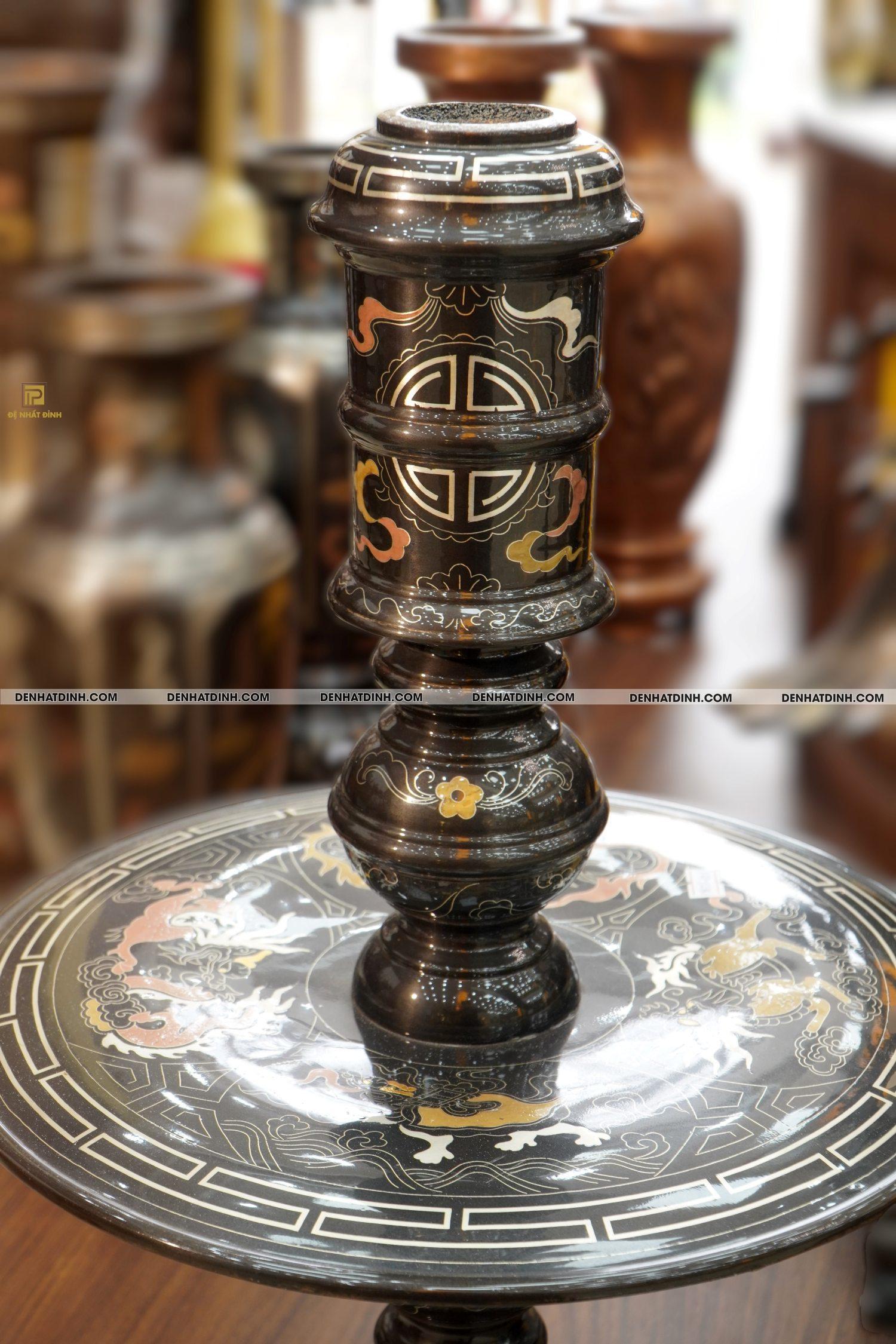 Bộ đỉnh đồng Ngũ sự song long 75 đồng đỏ khảm ngũ sắc - Ảnh 9