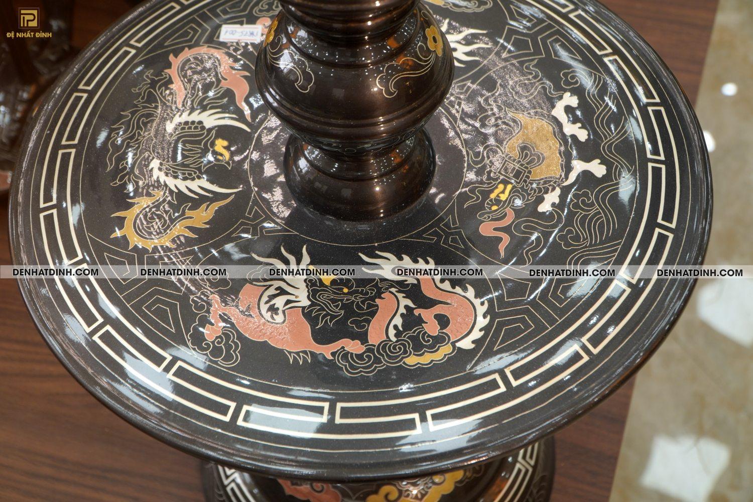 Bộ đỉnh đồng Ngũ sự song long 75 đồng đỏ khảm ngũ sắc - Ảnh 10