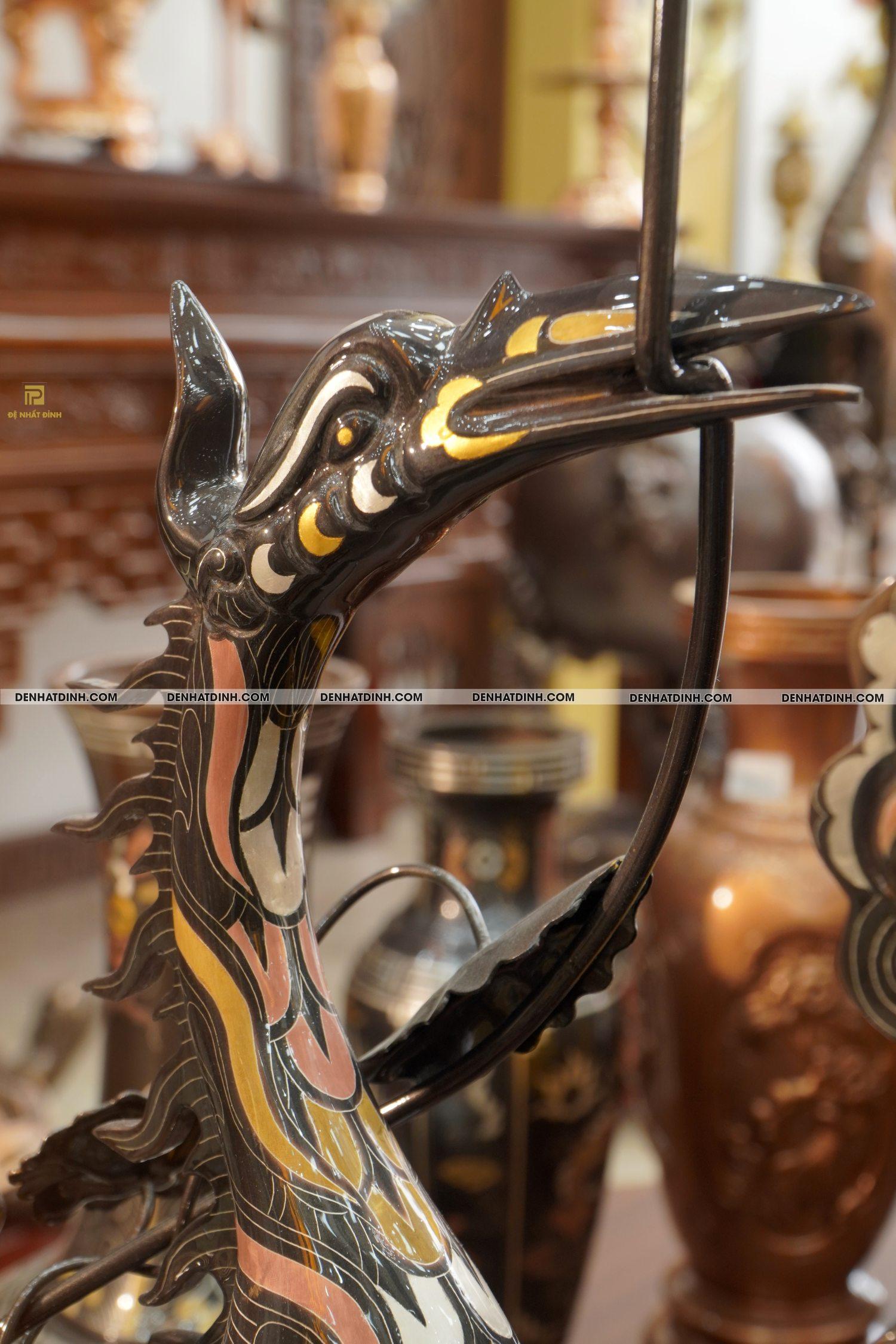 Bộ đỉnh đồng Ngũ sự song long 75 đồng đỏ khảm ngũ sắc - Ảnh 6