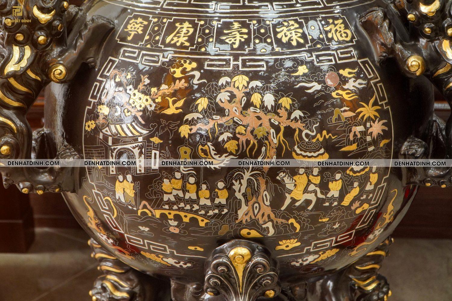 Thất lân đồng đỏ khảm tam khí 1m35 - Ảnh 4