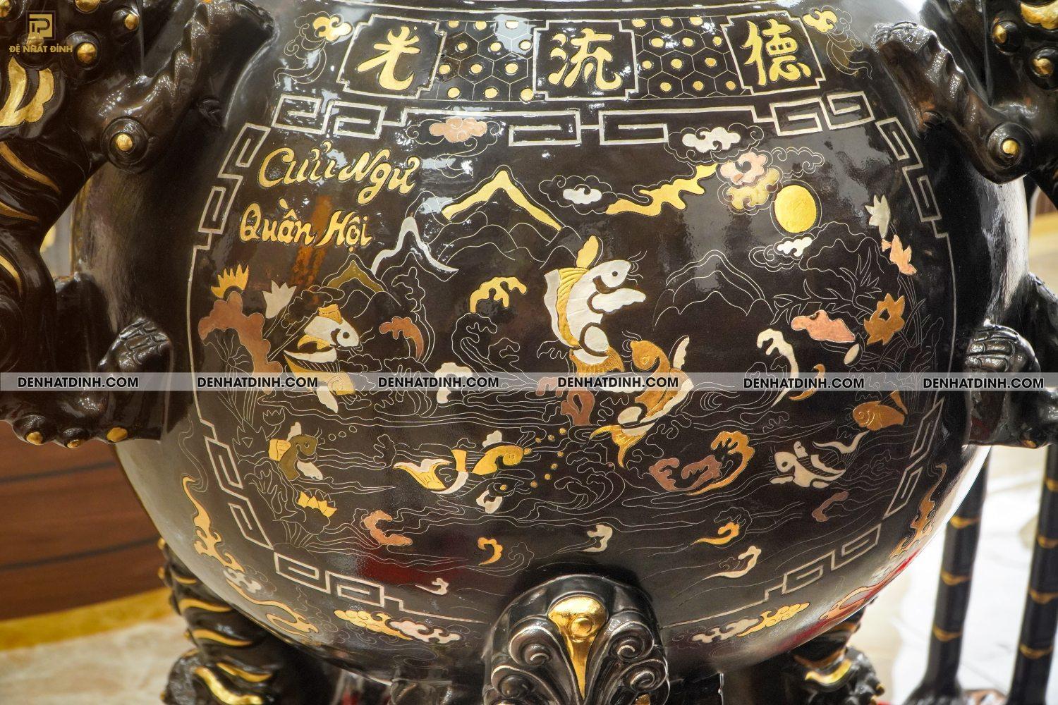 Thất lân đồng đỏ khảm tam khí 1m35 - Ảnh 5