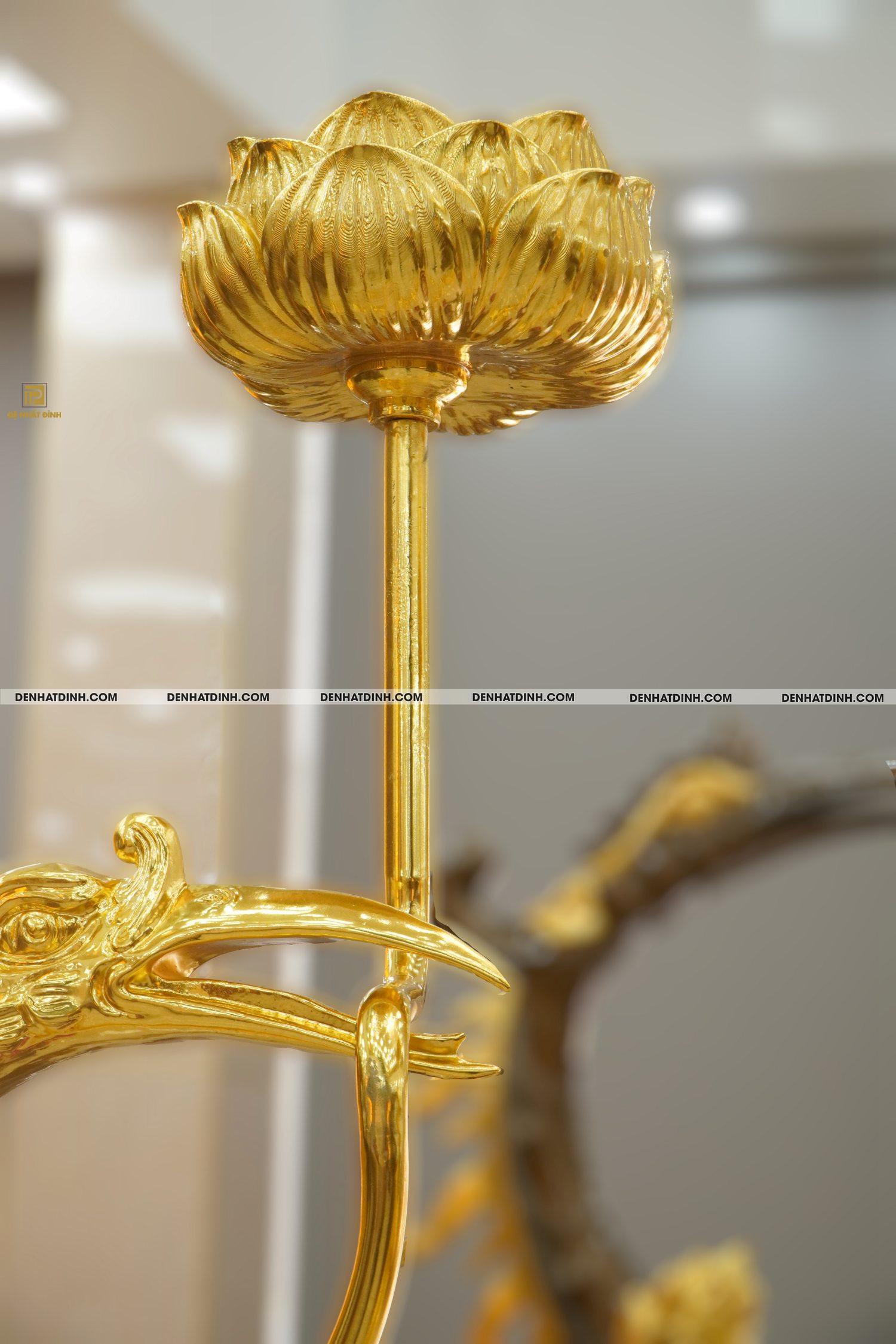 Hạc chầu 2m52 ngậm cạnh sen dát vàng 24K cao cấp - Ảnh 3