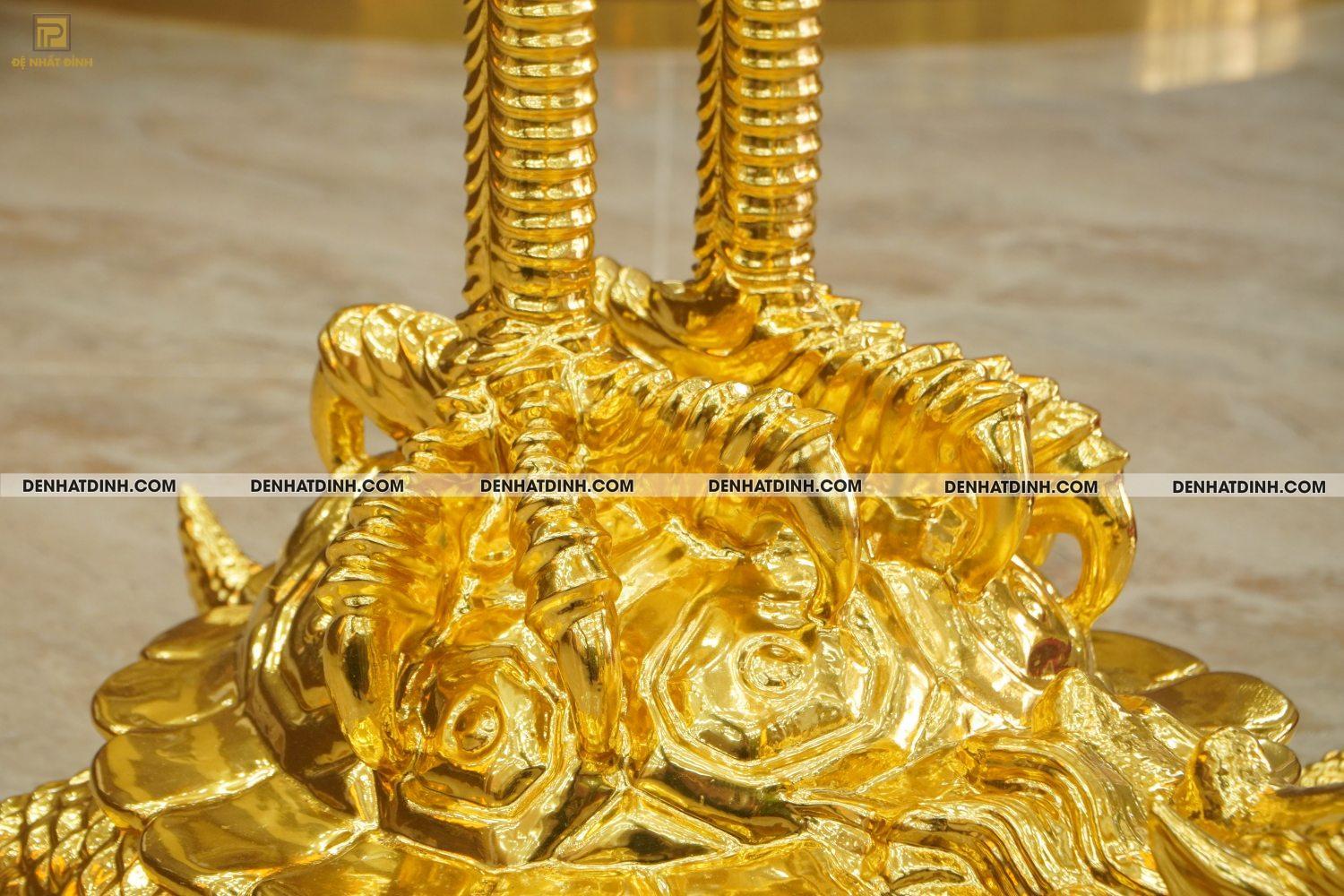 Hạc chầu 2m52 ngậm cạnh sen dát vàng 24K cao cấp - Ảnh 6