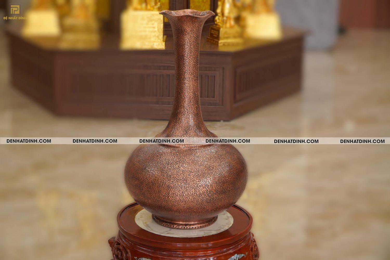 Lọ củ tỏi đồng đỏ phong thủy 70