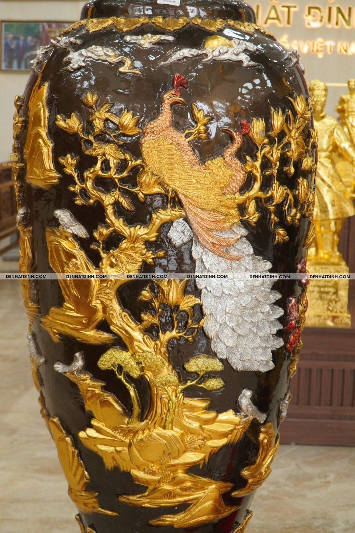 Đôi lục bình vinh hoa phú quý đồng đỏ 1m76 - Ảnh 4
