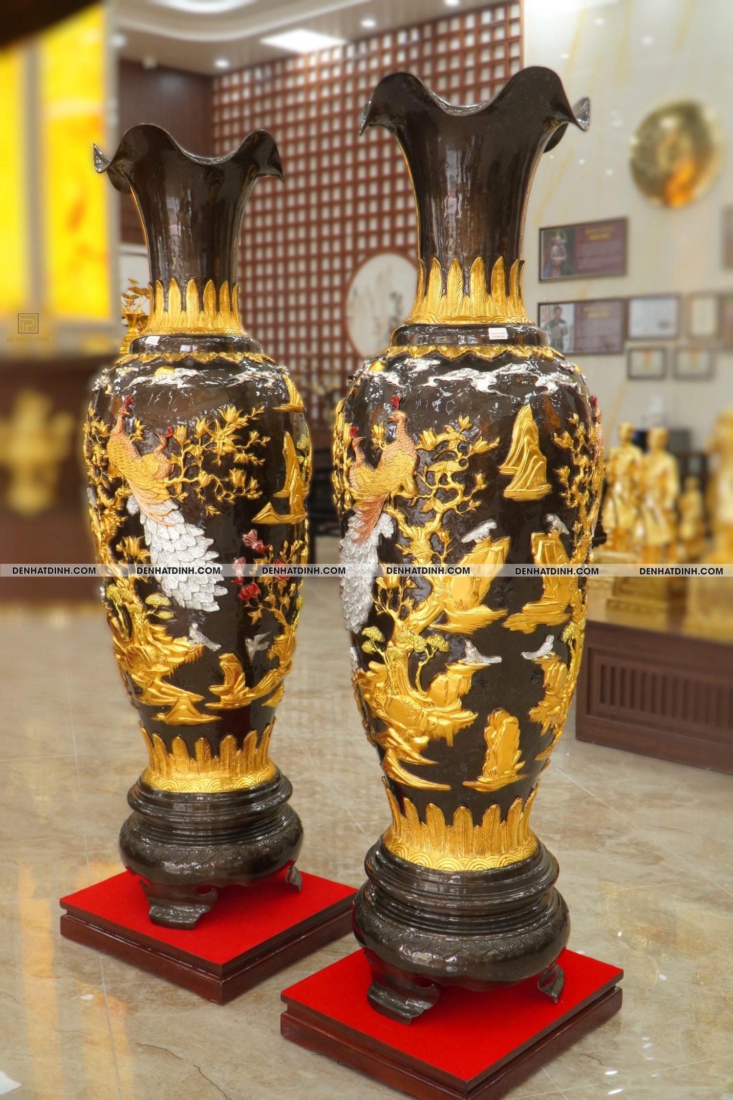 Đôi lục bình vinh hoa phú quý đồng đỏ 1m76 - Ảnh 2