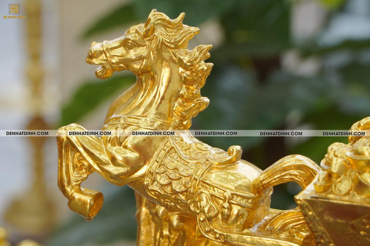 Ngựa kéo xe tiền bằng đồng dát vàng 24K - Ảnh 2
