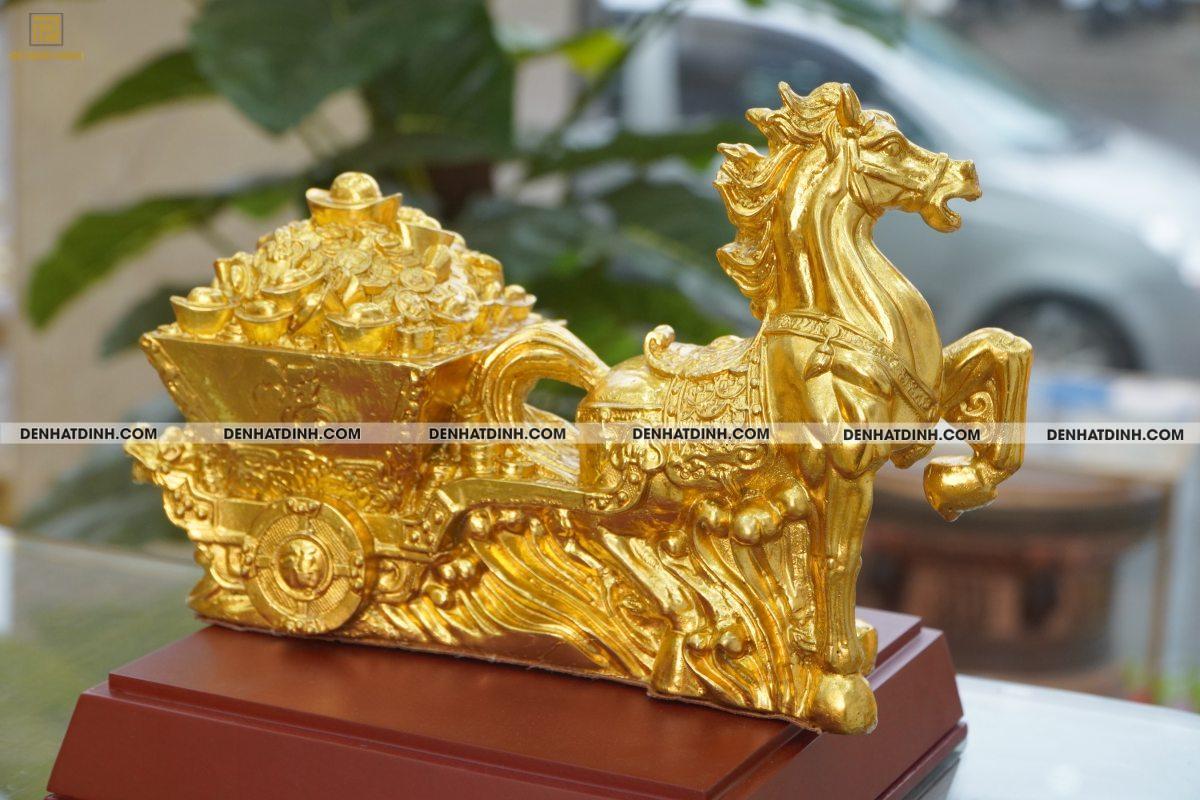 Ngựa kéo xe tiền bằng đồng dát vàng 24K - Ảnh 7