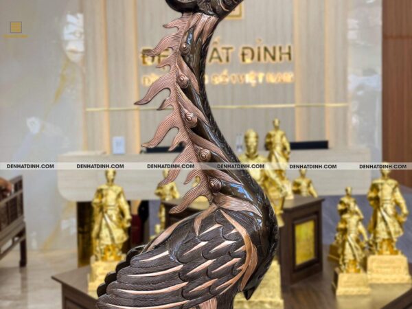 Alternative view of Hạc chầu ngậm ngọc 1m76 bằng đồng