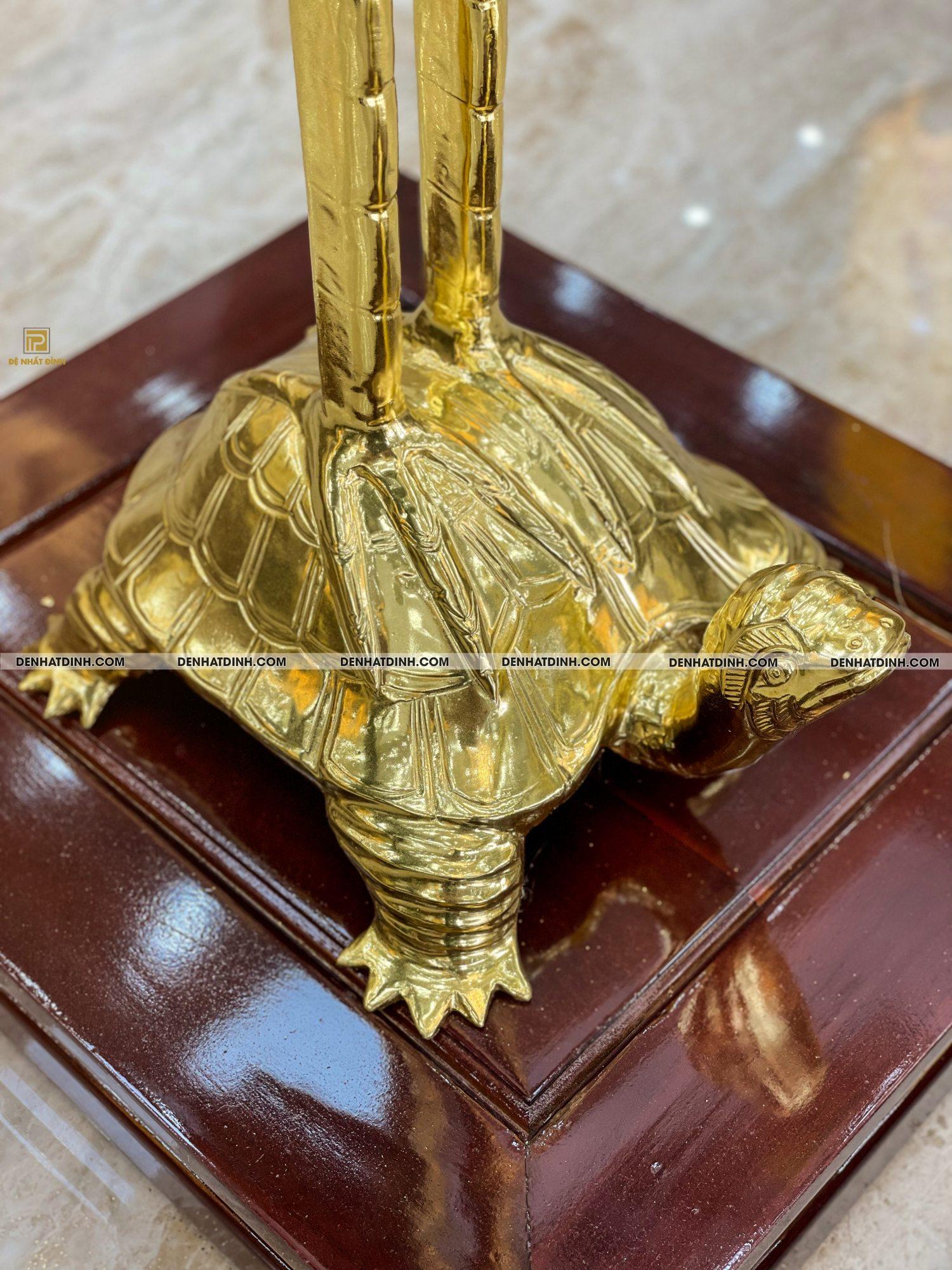 Hạc chầu 1m5 ngậm cành dát vàng full - Ảnh 5