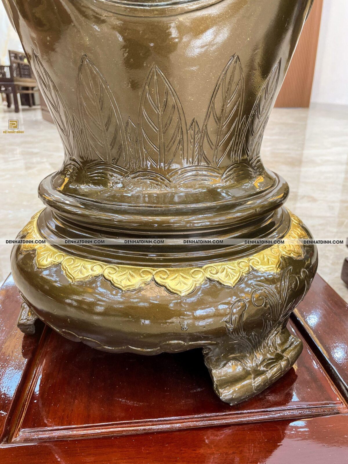 Lọ lục bình tứ quý 1m2 đồng đỏ dát vàng 24K - Ảnh 8