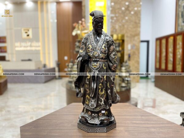 Tượng Gia Cát Lượng bằng đồng khảm ngũ sắc cao 70cm