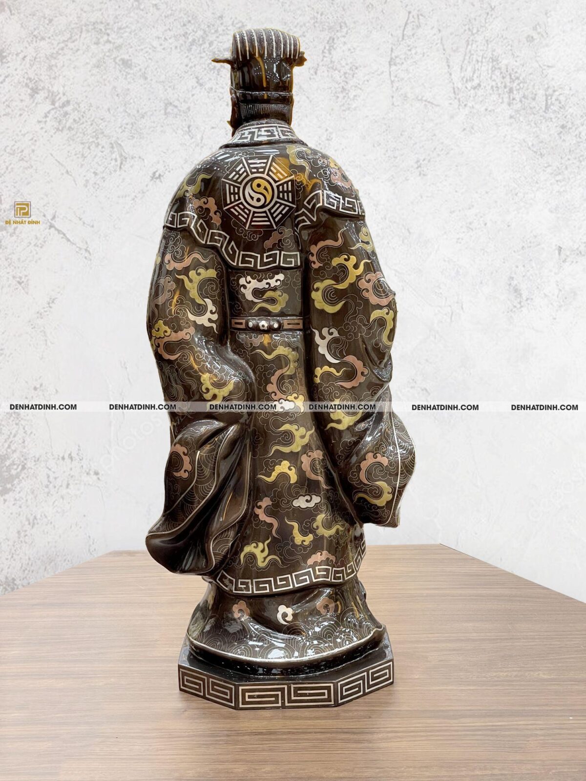 Tượng Gia Cát Lượng bằng đồng khảm ngũ sắc cao 70cm - Ảnh 2