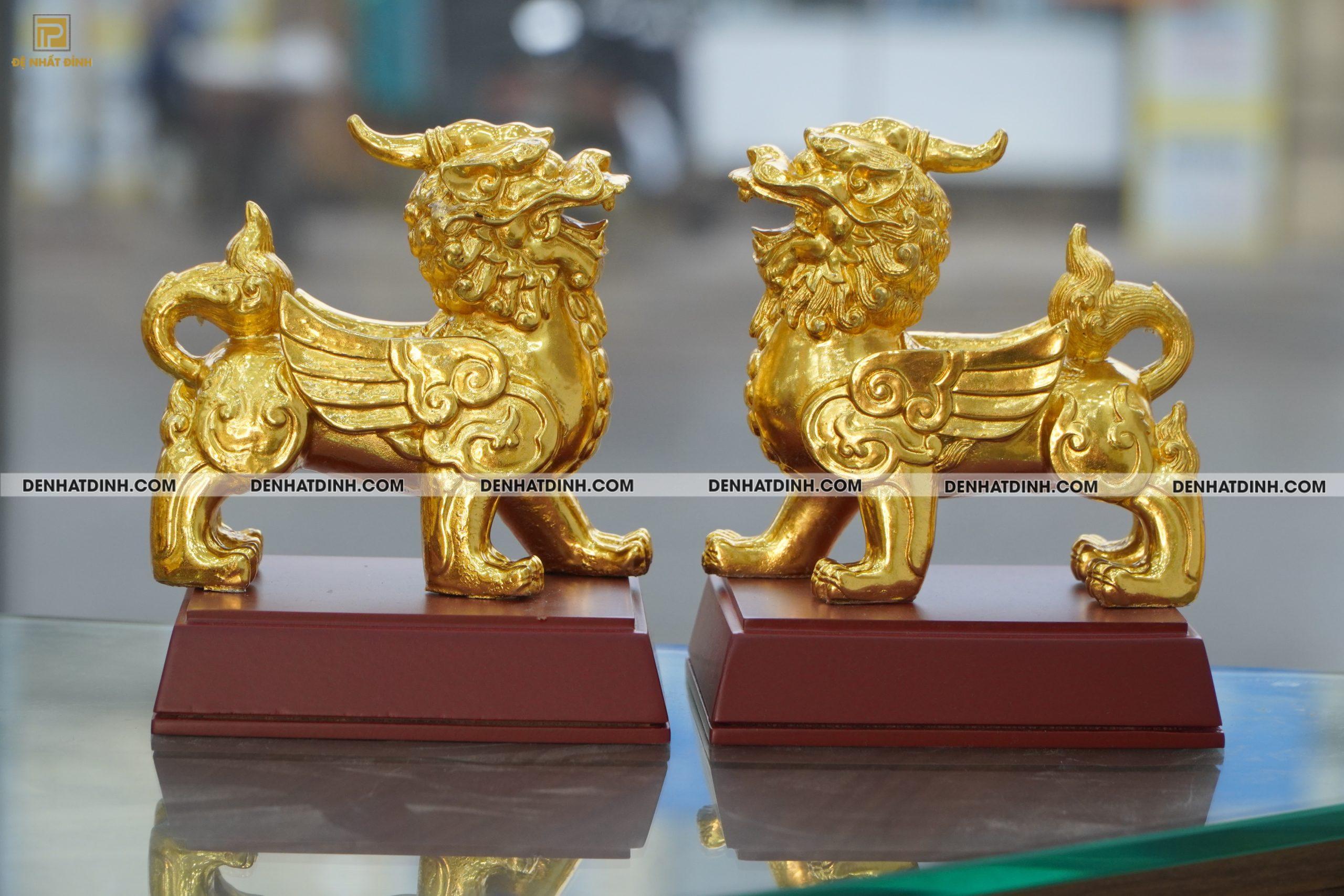 Tỳ hưu cánh bằng đồng dát vàng