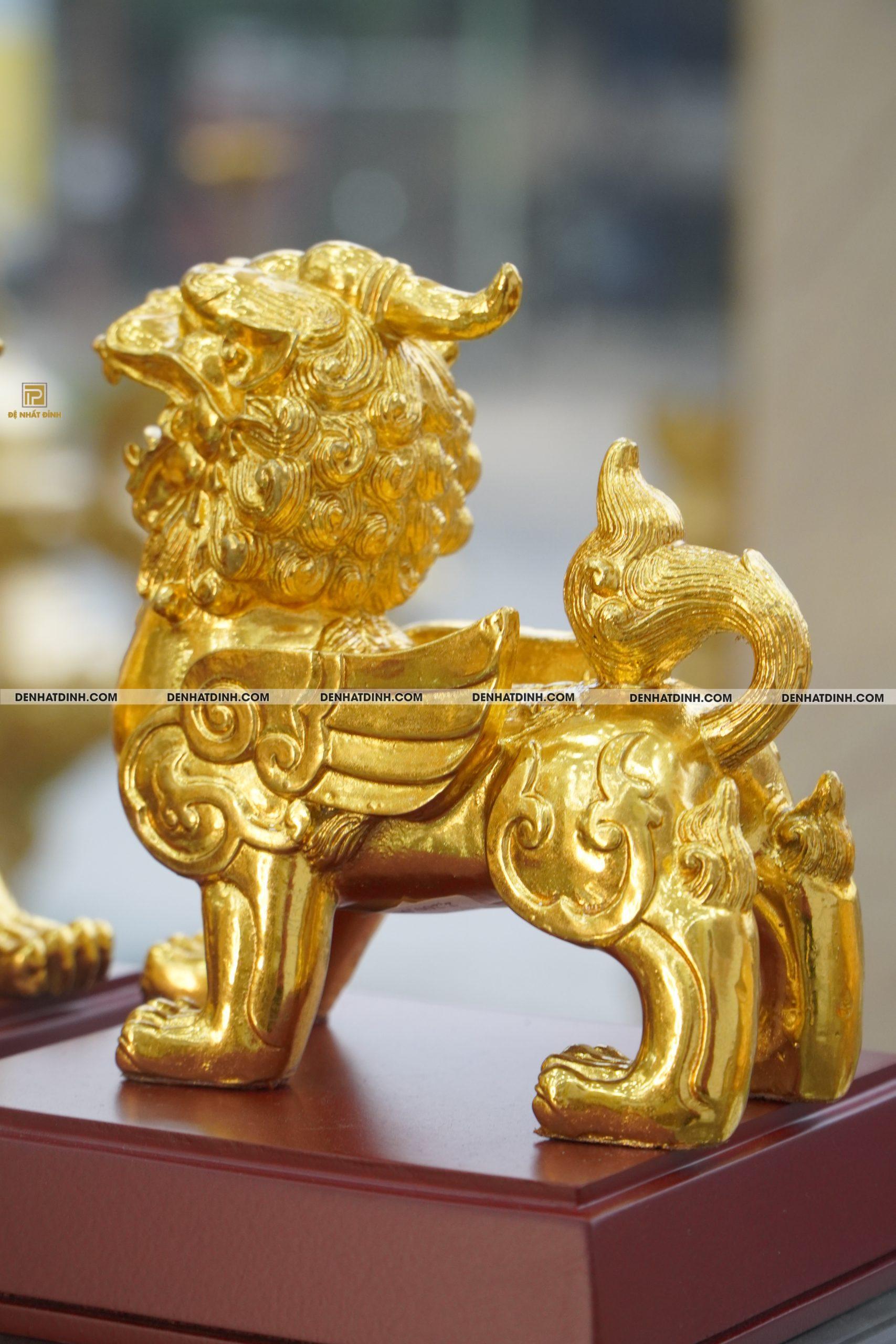 Tỳ hưu cánh bằng đồng dát vàng - Ảnh 5