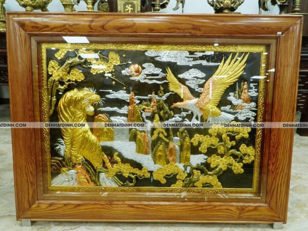 Alternative view of Tranh anh hùng tương ngộ khảm tam khí - hàng làm riêng