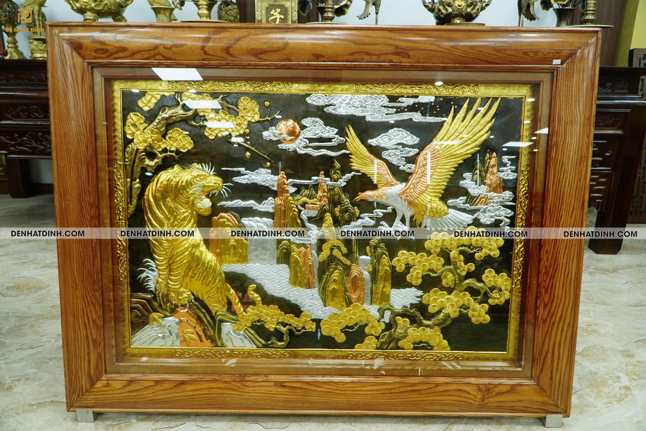 Tranh anh hùng tương ngộ khảm tam khí - hàng làm riêng - Ảnh 2