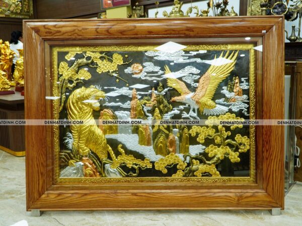 Tranh anh hùng tương ngộ khảm tam khí - hàng làm riêng