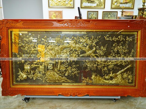 Tranh Vinh Hoa Phú Quý 1m2 x2m3 màu giả cổ hàng kỹ