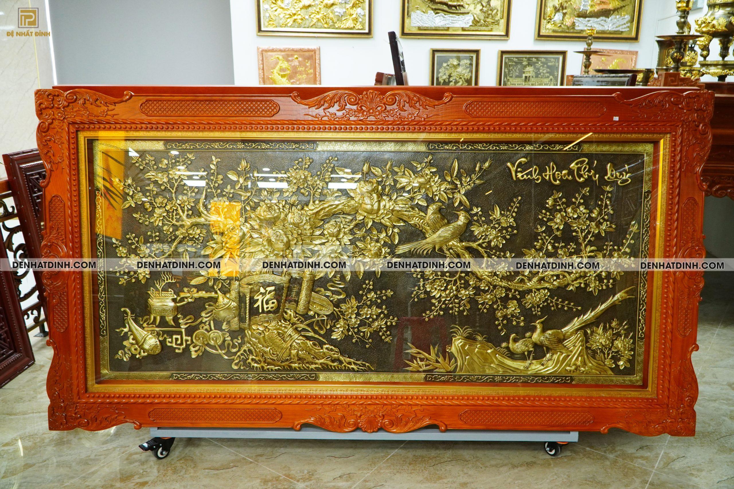 Tranh Vinh Hoa Phú Quý 1m2 x2m3 màu giả cổ hàng kỹ