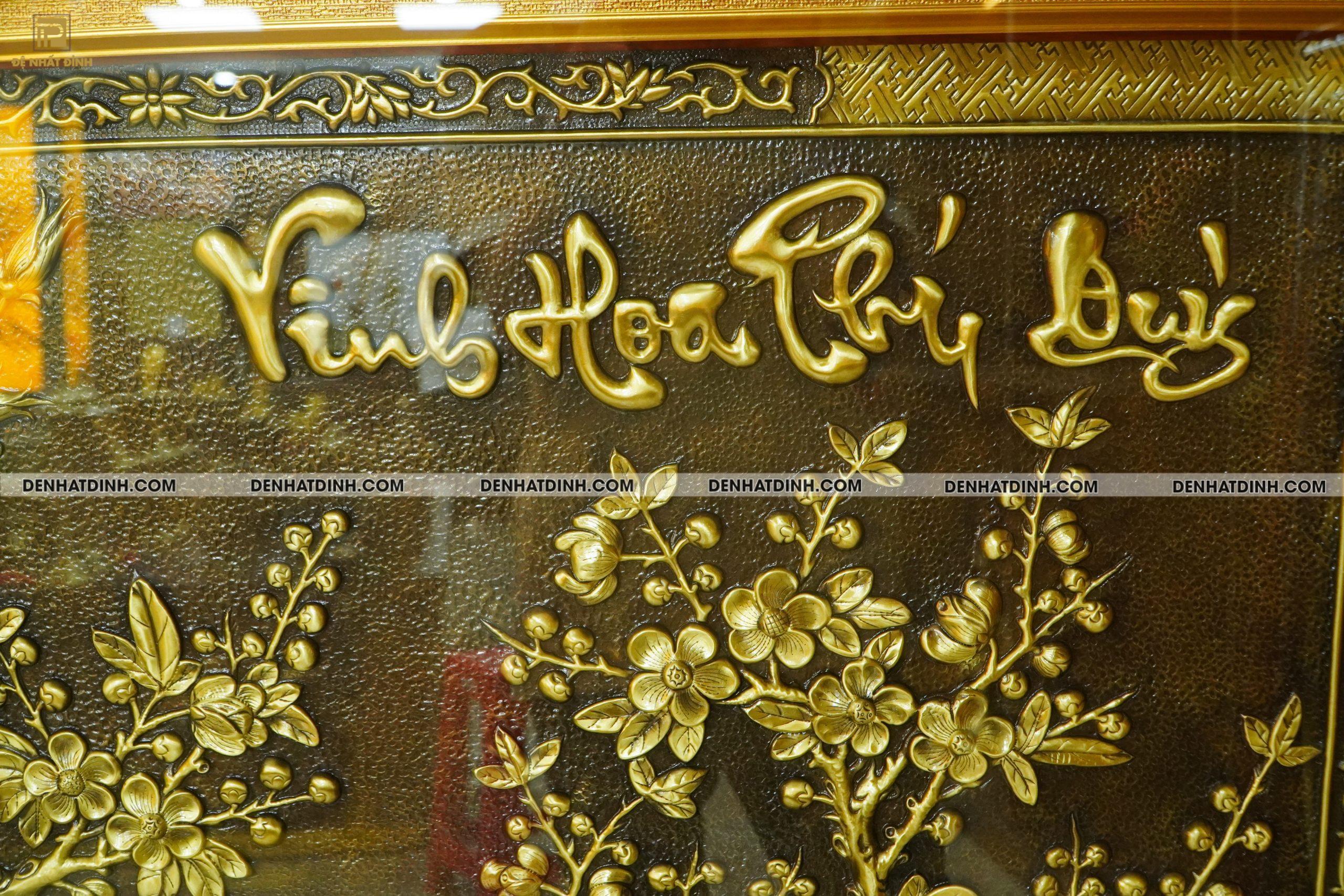 Tranh Vinh Hoa Phú Quý 1m2 x2m3 màu giả cổ hàng kỹ - Ảnh 4