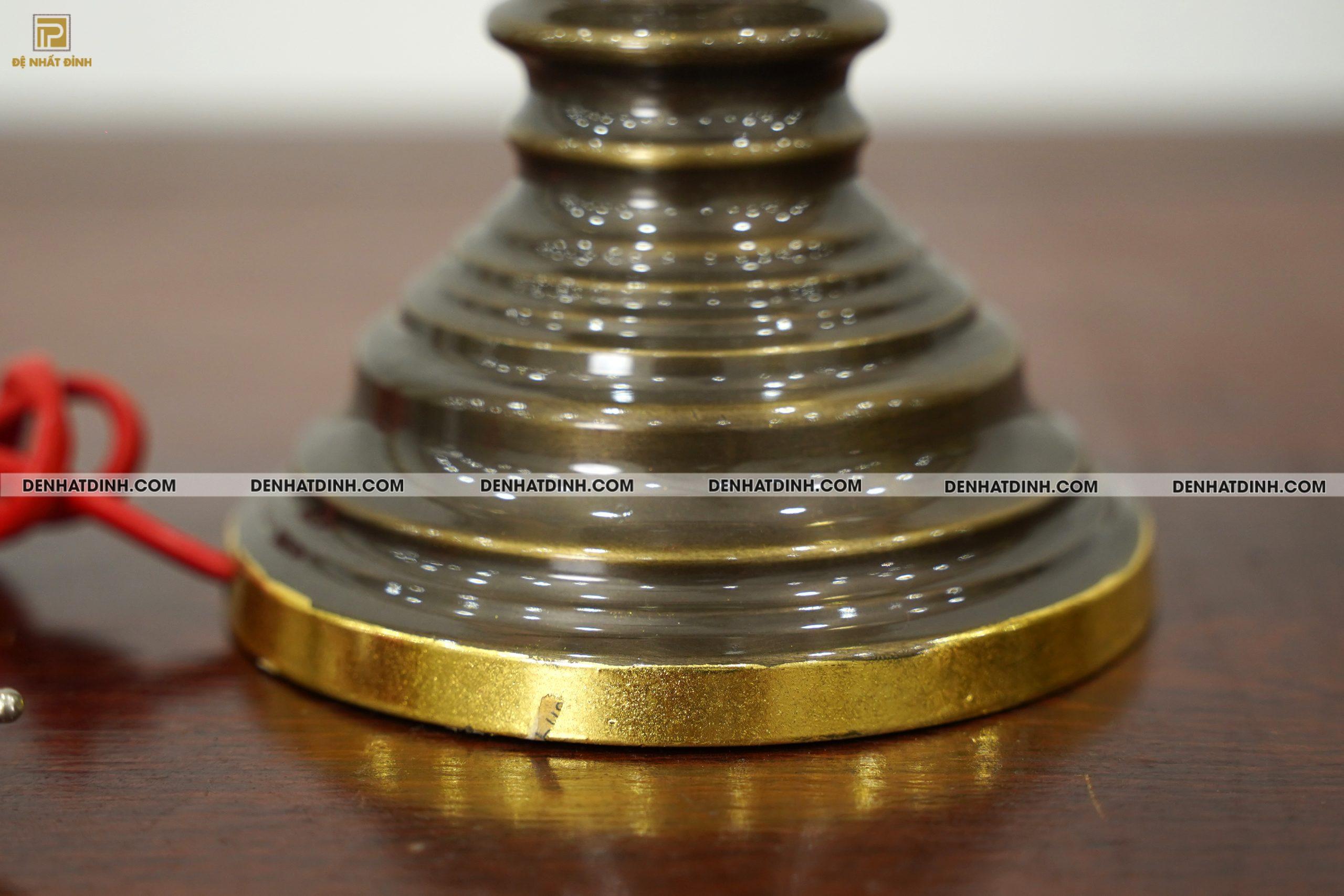 Đèn điện thờ bằng đồng dát vàng điểm kích thước cao từ 42cm 44cm 52cm 57cm - Ảnh 3