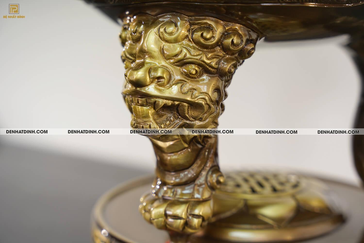 Bộ Ngũ Sự Họa Tiết Song Long Chầu Nguyệt & Nắp Cuốn Thư Cao 57cm - 65cm - Ảnh 6