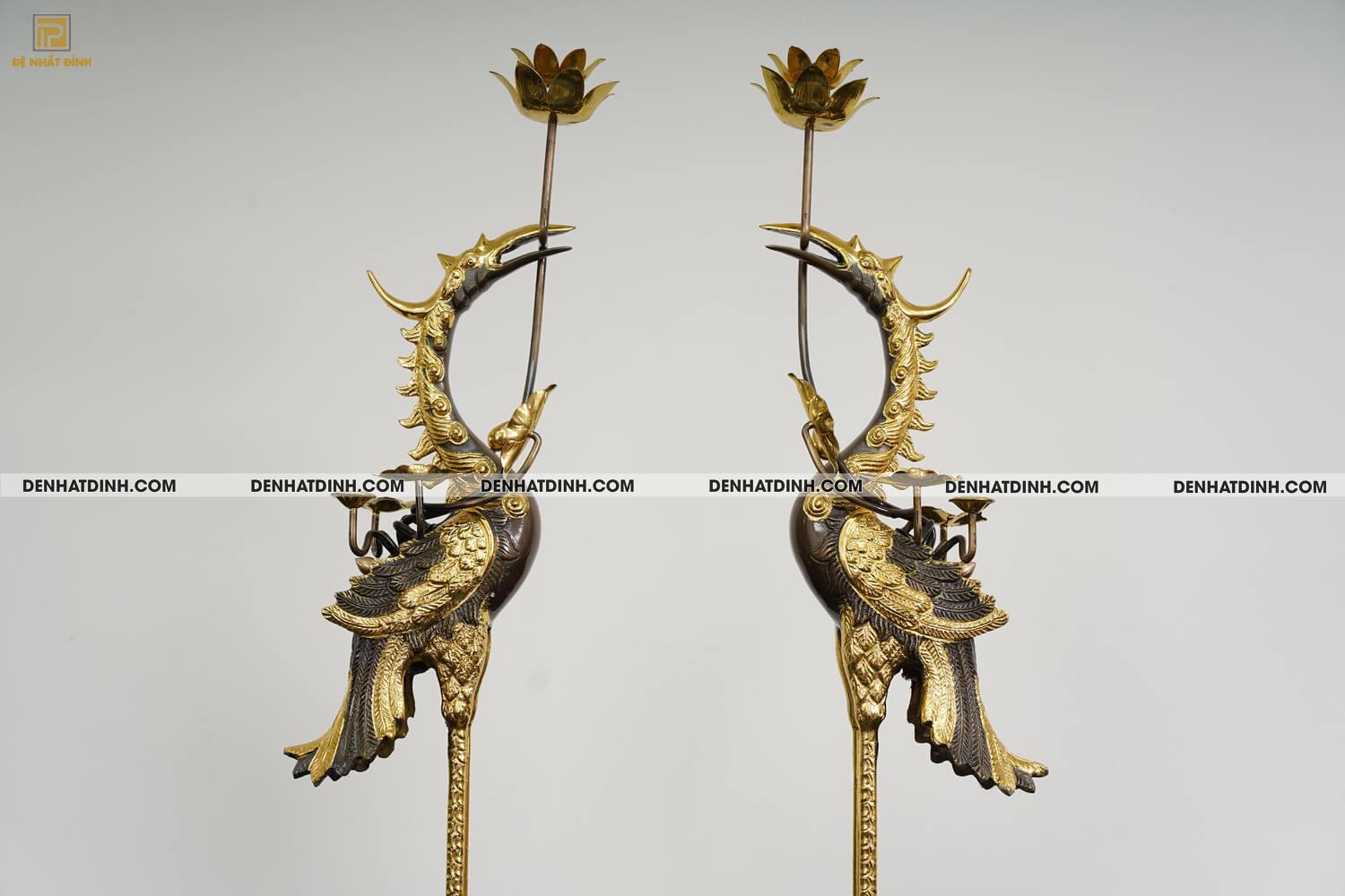 Bộ đỉnh thờ bằng đồng Ngũ sự Song Long dát vàng điểm 24k - Ảnh 9