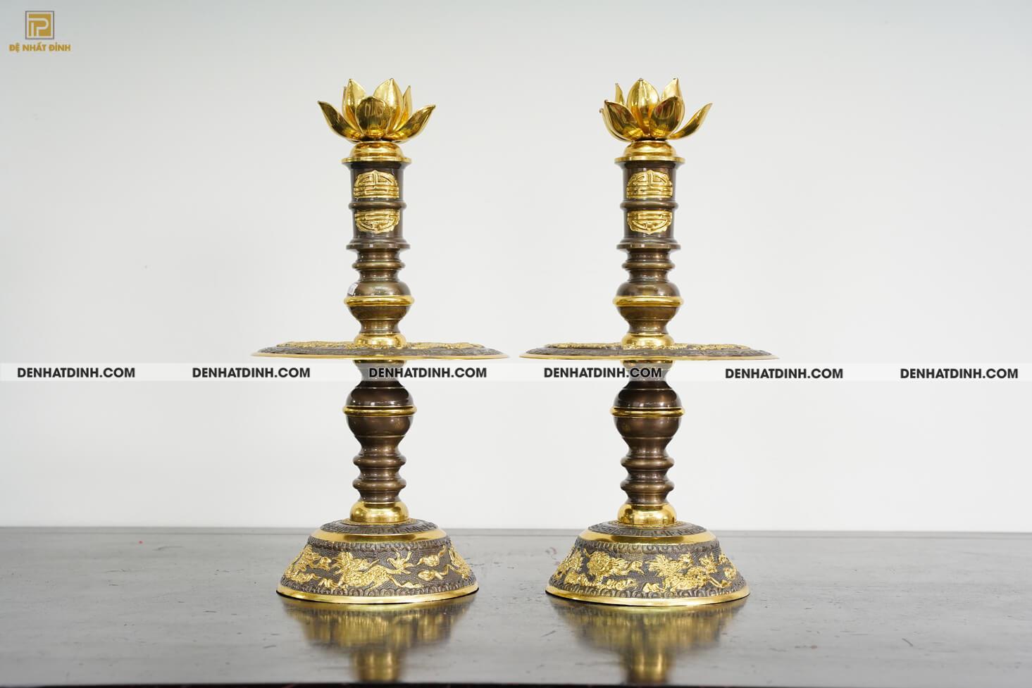 Bộ đỉnh thờ bằng đồng Ngũ sự Song Long dát vàng điểm 24k - Ảnh 13